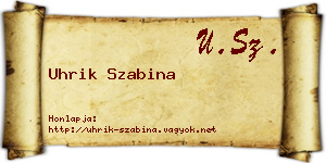 Uhrik Szabina névjegykártya